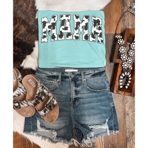 “MAMA” Cowprint tee